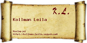Kollman Leila névjegykártya